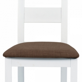 Jídelní židle masiv buk, barva bílá, potah světlý BC-2603 WT