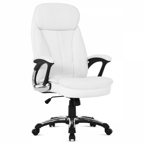 Kancelářská židle bílá plast ve stříbrné, kolečka pro tvrdé podlahy KA-Y287 WT 