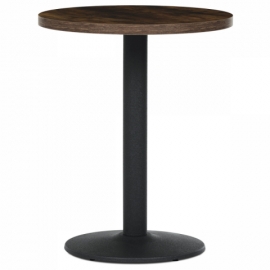 Jídelní stůl, 60 x 60 x 75 cm, MDF, 3D dekor staré dřevo, kov, černý lak DT-902 OLW