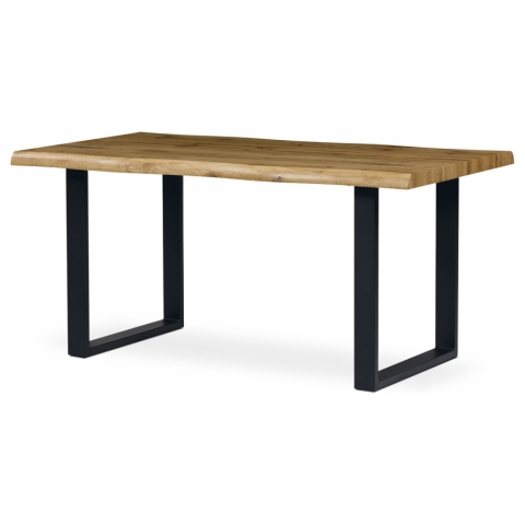 Jídelní stůl pro 4 - 6 osob 160x90 x77 divoký dub, kov černý lak HT-865 OAK 