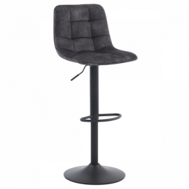 Židle barová, šedá sametová látka, černá podnož AUB-711 GREY4