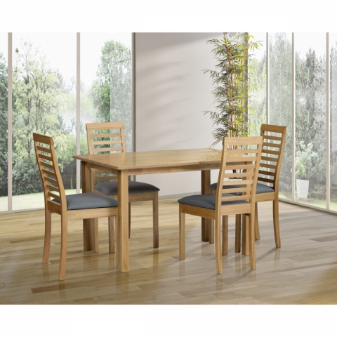 Jídelní set masiv dub stůl +4 jídlení židle 120x75 AUT-4000 DUB
