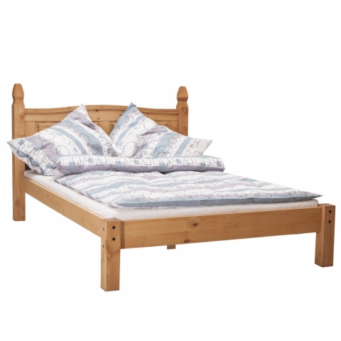 Rustikální postel 140x200 z masivu borovice Corona vosk 163624