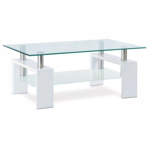 Konferenční stolek skleněný bílý, AF-1024 WT