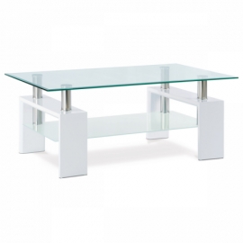 Konferenční stolek skleněný bílý, AF-1024 WT
