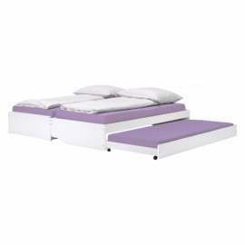 Rozkládací pohovka postel s 2 přistýlkami z masivu borovice bílá Fenix 8801b