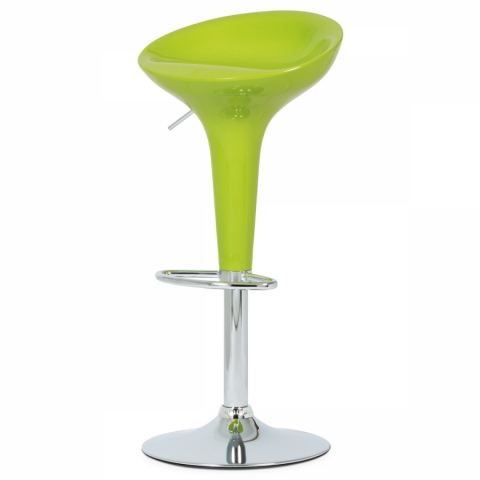 Barová židle zelená, chrom, AUB-9002 LIM