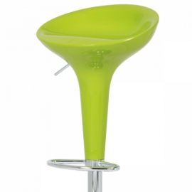 Barová židle, zelený plast / chrom AUB-9002 LIM