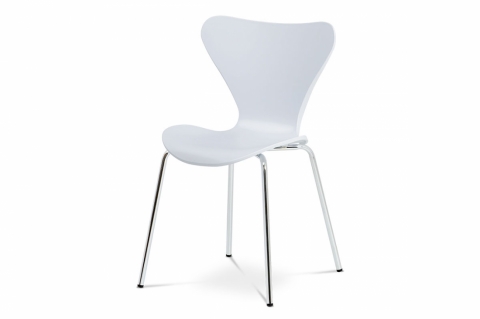Jídelní židle bílá, chrom, AURORA WT