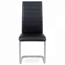 Jídelní židle, koženka černá / šedý lak DCL-102 BK