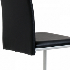 Jídelní židle, koženka černá / šedý lak DCL-102 BK
