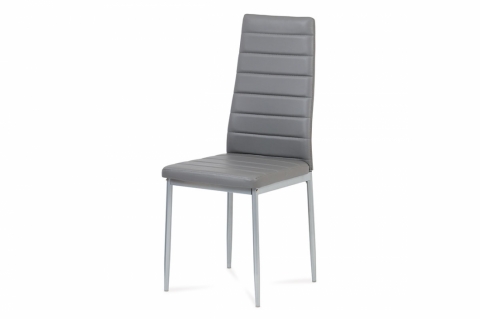 Jídelní židle tmavě šedá ekokůže, šedý lak, DCL-117 GREY