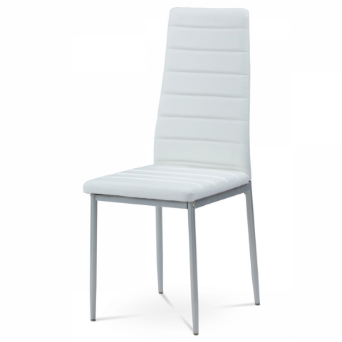 Jídelní židle bílá, šedý lak, DCL-117 WT