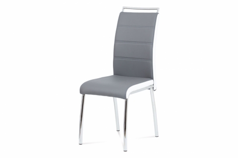 Jídelní židle šedá bílá, chrom, DCL-403 GREY