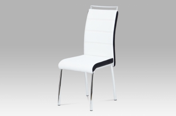 Jídelní židle bílo černá, chrom, DCL-403 WT