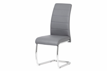 Jídelní židle šedá ekokůže, chrom pohupovací, DCL-407 GREY