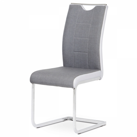 Jídelní židle šedá s bílými boky, chrom, DCL-410 GREY2