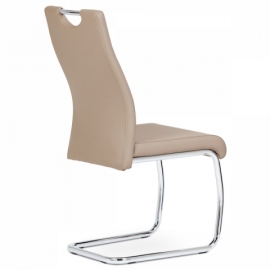 Jídelní židle koženka cappuccino / chrom DCL-418 CAP
