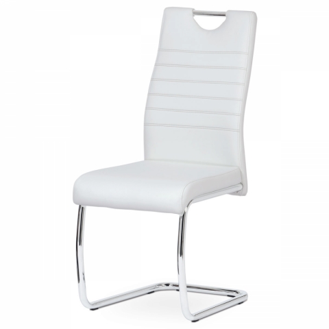 Jídelní židle bílá, chrom, DCL-418 WT