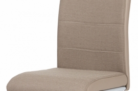 Jídelní židle, látka cappuccino / boky koženka lanýž / chrom HC-582 CAP2