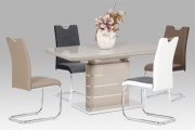 Jídelní židle, látka cappuccino / boky koženka lanýž / chrom HC-582 CAP2