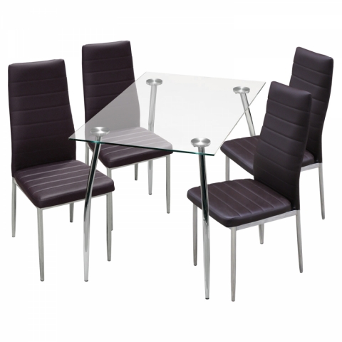 Jídelní set pro 4 osoby skleněný stůl + 4 židle Granada 4402 4+1