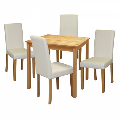 Jídelní set stůl 75x75 z masivu pro 4 osoby židle 4+1 4429