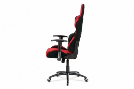 Kancelářská židle houpací mech., červená látka, kovový kříž KA-F01 RED