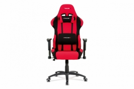 Kancelářská židle houpací mech., červená látka, kovový kříž KA-F01 RED
