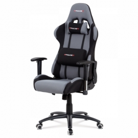 Kancelářská herní židle šedá, sportovní design, KA-F01 GREY