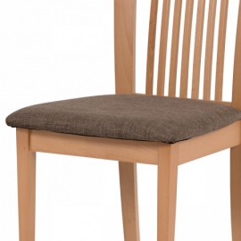 Jídelní židle, barva buk, potah hnědý BC-3940 BUK3
