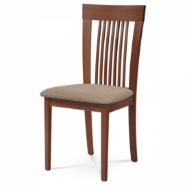 Jídelní židle, barva třešeň, potah krémový BC-3940 TR3