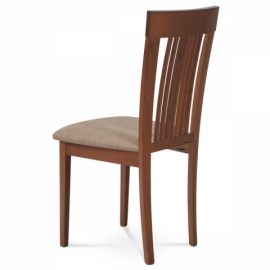 Jídelní židle, masiv buk, barva třešeň, látkový béžový potah BC-3940 TR3