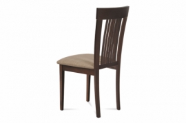 Jídelní židle, barva ořech, potah krémový BC-3940 WAL