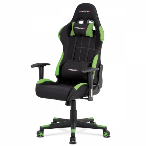 Kancelářská židle černá se zelenými detaily KA-F02 GRN