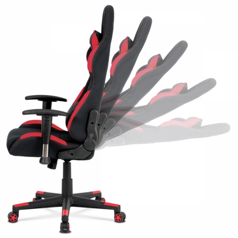 Kancelářská sportovní židle černá červená, KA-F02 RED