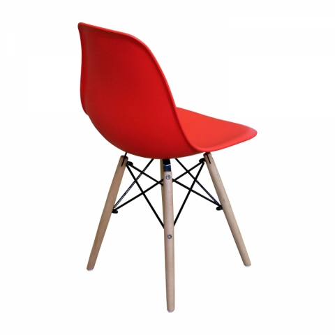 <![CDATA[Jídelní designová plastová židle červená nohy masiv Uno Idea]]>