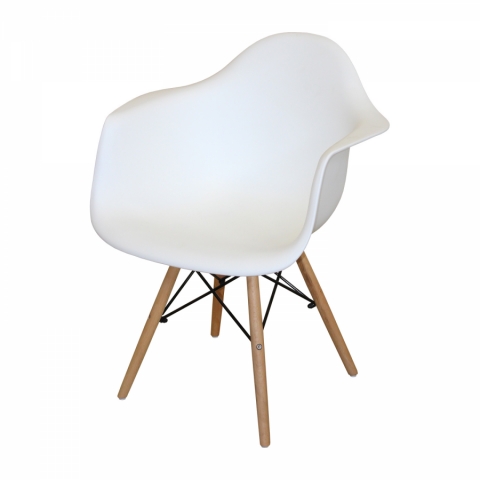 Jídelní židle s područkami designová plastová bílá DUO 