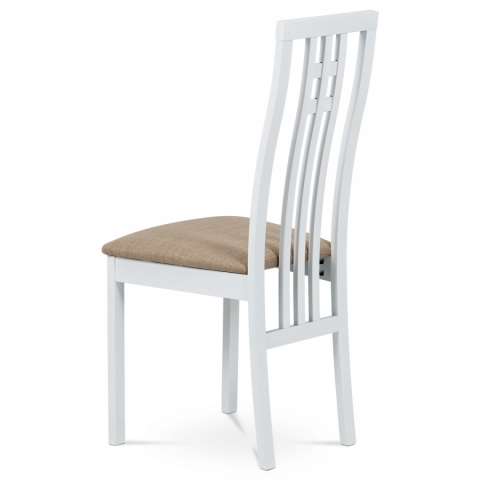 <![CDATA[Jídelní židle masiv buk bílá, potah béžový, BC-2482 WT Autronic]]>