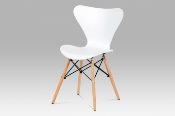 Jídelní židle bílá plastová, natural, CT-742 WT