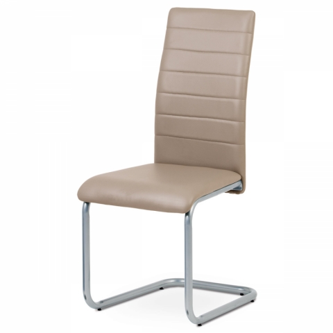 Jídelní židle cappuccino koženka, šedý lak, DCL-102 CAP