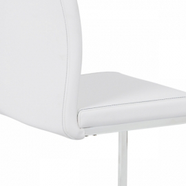 Jídelní židle bílá koženka / chrom DCL-411 WT