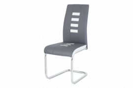 Jídelní židle šedá bílá chrom DCL-961 GREY