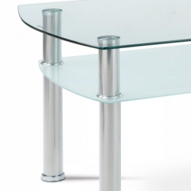 Konferenční stolek čiré sklo / mléčné sklo / leštěný nerez GCT-303 CLR1