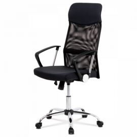 Kancelářská židle černá houpací MESH kovový kříž KA-E301 BK