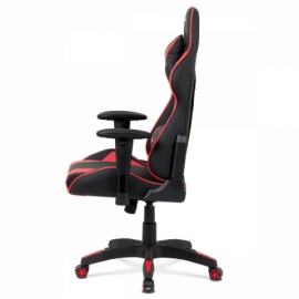 Kancelářská židle černo červená, houpací, KA-F03 RED
