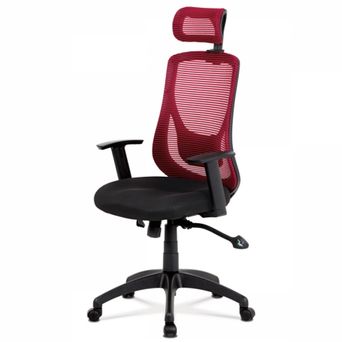 Kancelářská židle černá červená MESH, synchronní, KA-A186 RED