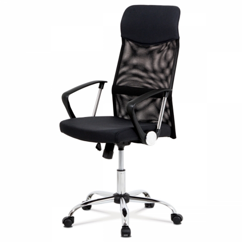 Kancelářská židle černá, houpací, + MESH, kovový kříž, KA-E301 BK