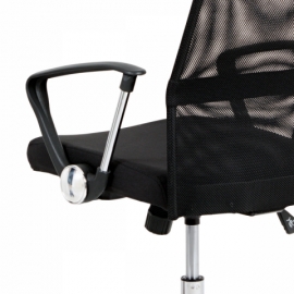 Kancelářská židle řady BASIC, potah černá látka a síťovina MESH, houpací mechanismus, kovový chromovaný kříž KA-E301 BK