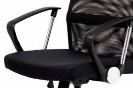 Kancelářská židle řady BASIC, potah černá látka a síťovina MESH, houpací mechanismus, kovový chromovaný kříž KA-E301 BK